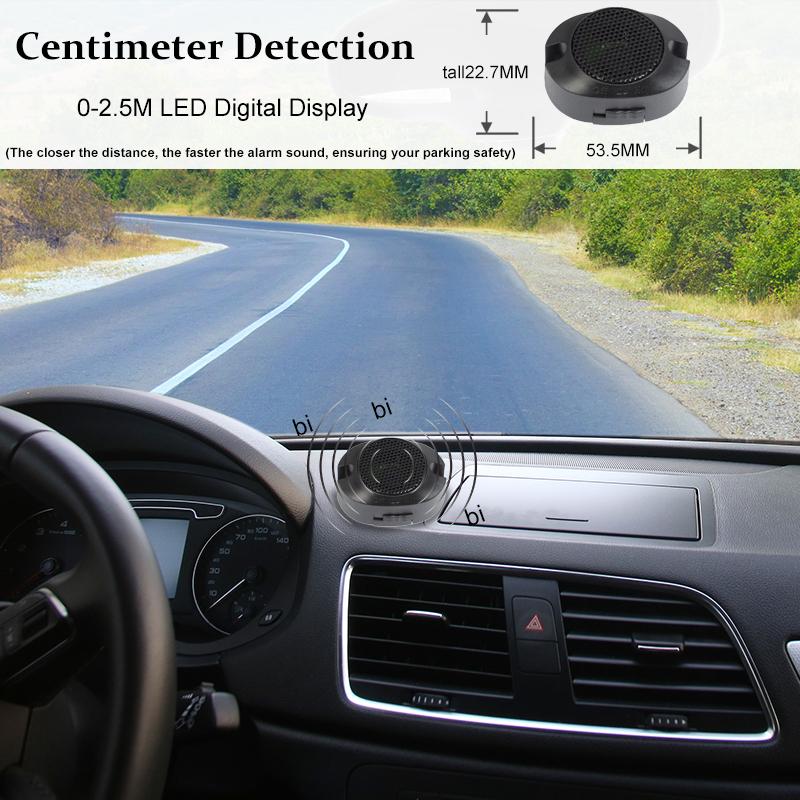 עוזר חיישני חניה Parktronics 12 צבעים חיישן שטוח 22 מ"מ רדאר רוורס צליל אזעקה זמזם