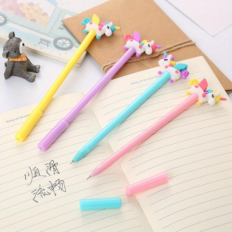 Back To School Season 10pcs 0.5mm Cartoon Unicorn Neutral Pen Creative Study Stationery Exam Black Water-based Pen Cute