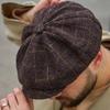 New Classic Hat for Men Caps Vintage Vintage Tweed Beret Hat Flat Peaked Cap Street Hats for Women Men