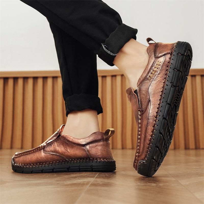 High Quality Men's Casual Leather Soft Bottom Shoes Comfy Big Size 39-48 Business Classic Business Shoes Flat Designer Loafers