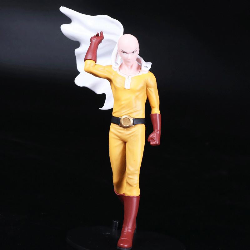20CM Anime ONE PUNCH-MAN 3 Figur Glatzkopf Saitama Tornado Stehend Umhang Modell Kinderspielzeug PVC Geschenk Statische Sammlerpuppe