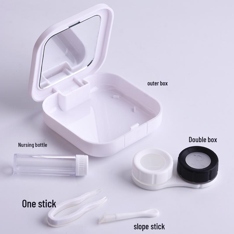 Y917 Glossy Two-Color Double-Compartment Contact Lens Case and Eye Care Box