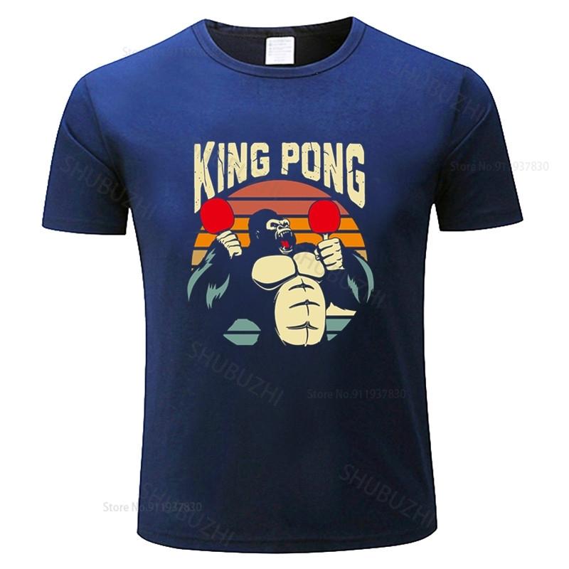 Summer Tshirt Men Brand Teeshirt Funny King  Pong Tshirt Men Table Tennis Paddle Tshirt Gift Idea Male Cotton Teeshirt