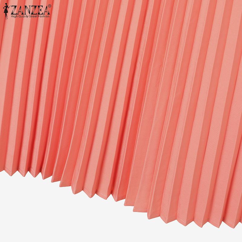 ZANZEA Women Long Sleeve Blouse and Long Skirts Muslim Two Piece Suit Sets