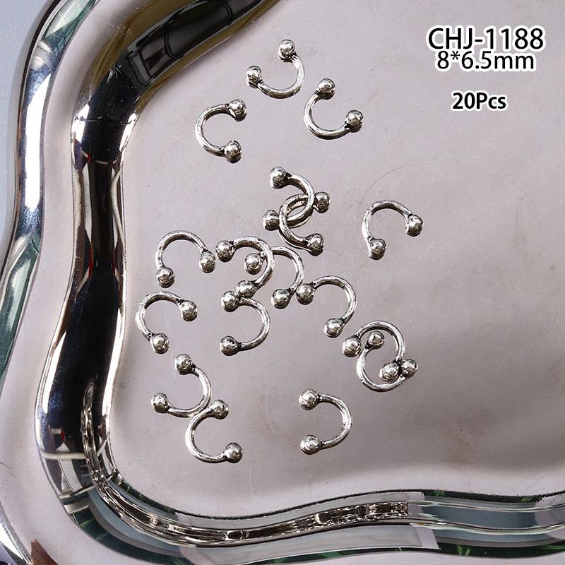 20 Stück Design Punk Stil Nagelteile Legierung Nieten Gold Silber Kurve Pfeil Niete Dekoration Nägel Kunst Zubehör Nagelanhänger