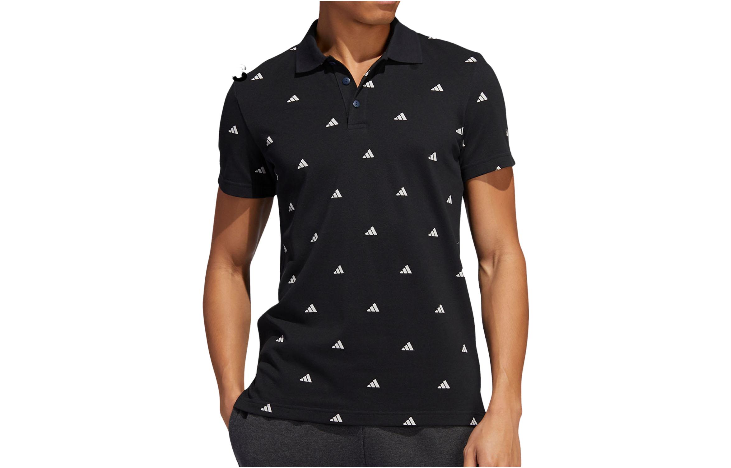 Adidas Polo Shirts Men s Black Polo Collar Moderate Straight Fit HE7432 S