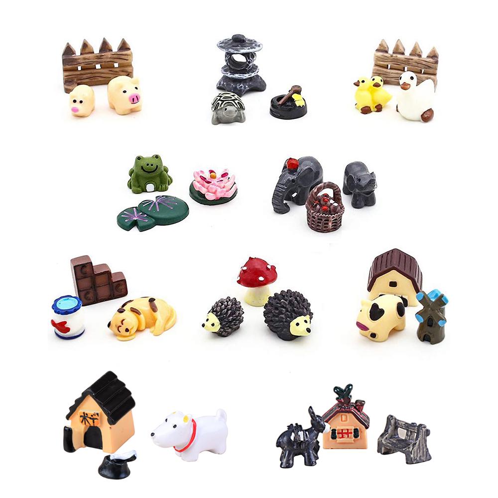 

30pcs Mini Cute Animal Garden DIY Resin Dollhouse Plant Pot Home Decorating Gift 30 pcs