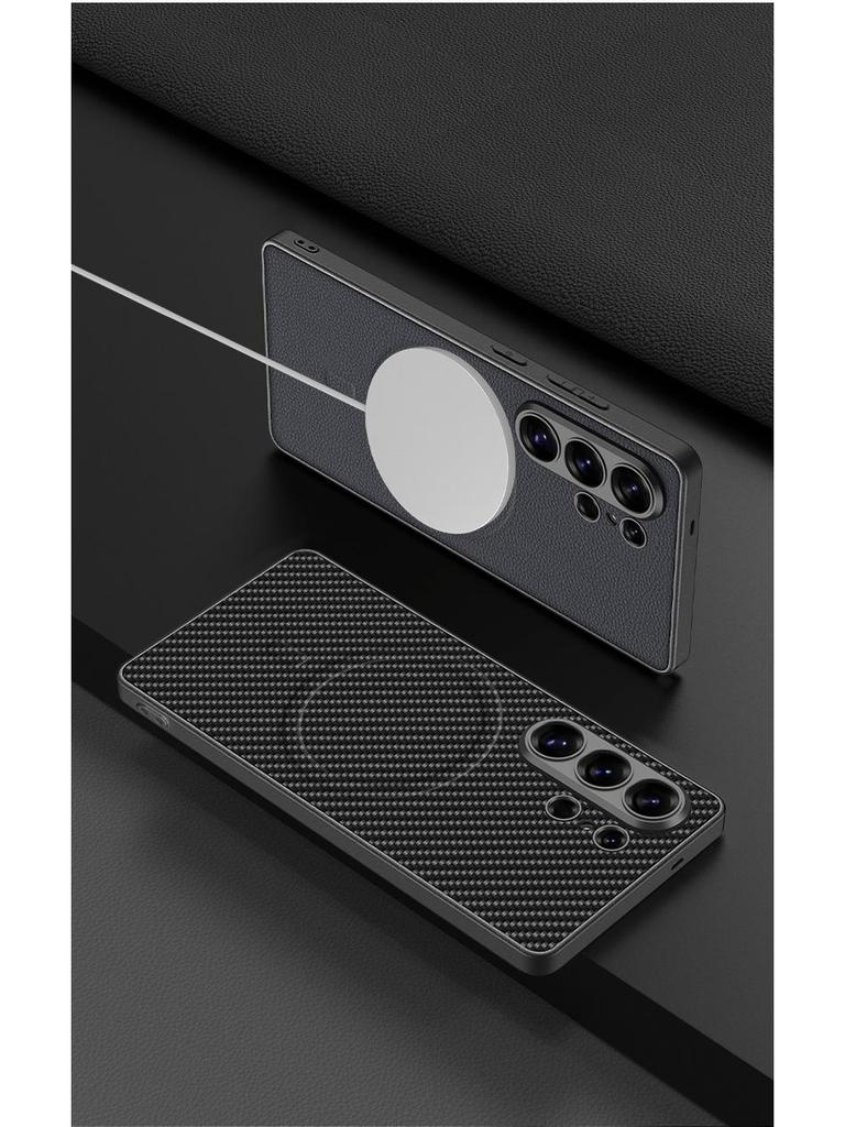 Samsung S26 Ultra Leather Phone Case: Premium Magsafe-Compatible Metal Paint Design