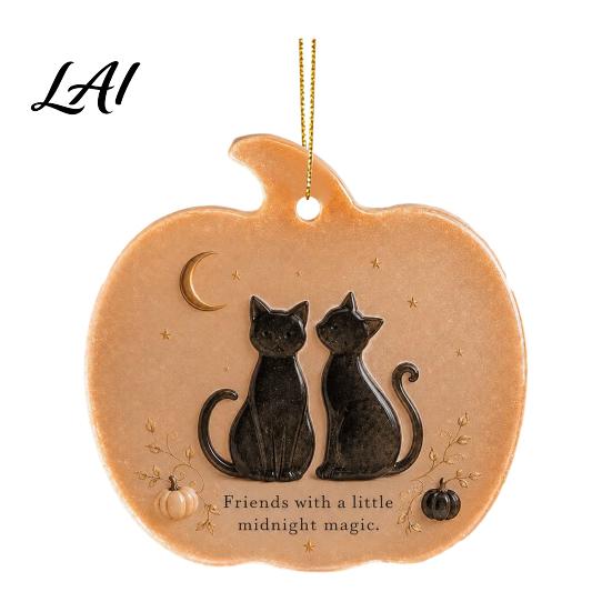 Decorative Pumpkin Pendant for Halloween Spooky Friendship Ornament Ghost Cat 2D Flat Acrylic Seasonal Decor Party Decoration Hanging Window