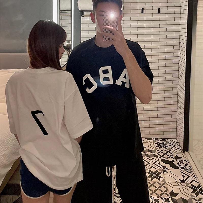 EastRogue ABC American High Street Loose Fit Couple Women's T-shirt Short Sleeve Men's Tee