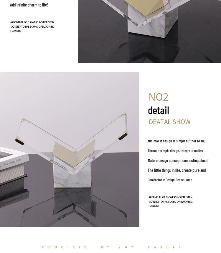 Modern Geometric Marble Bookshelf for Study Room Decorations