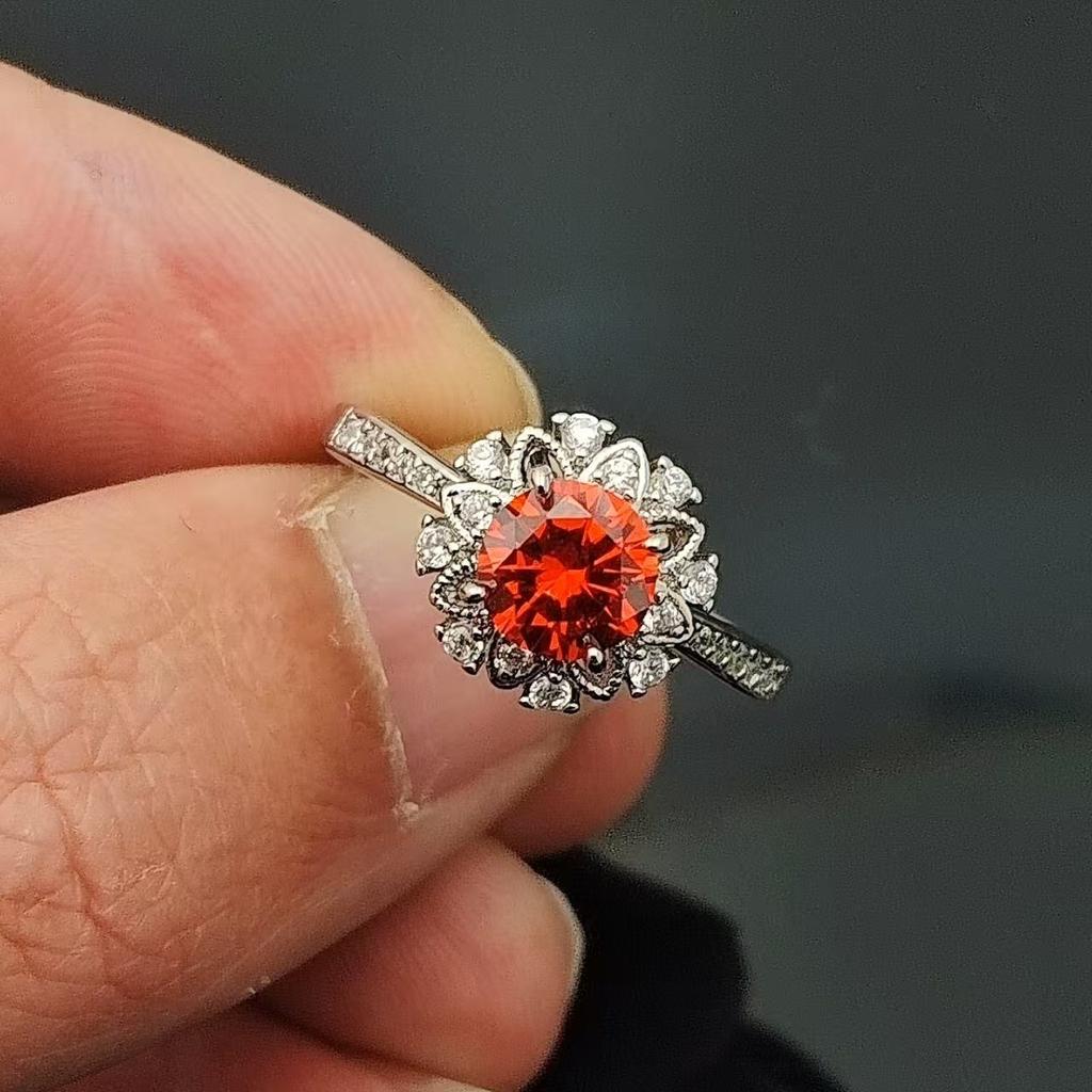 The Same High Carbon Diamond Eight Hearts Eight Arrows One Carat Ring Women'S Simple Six Claw Wedding Ring