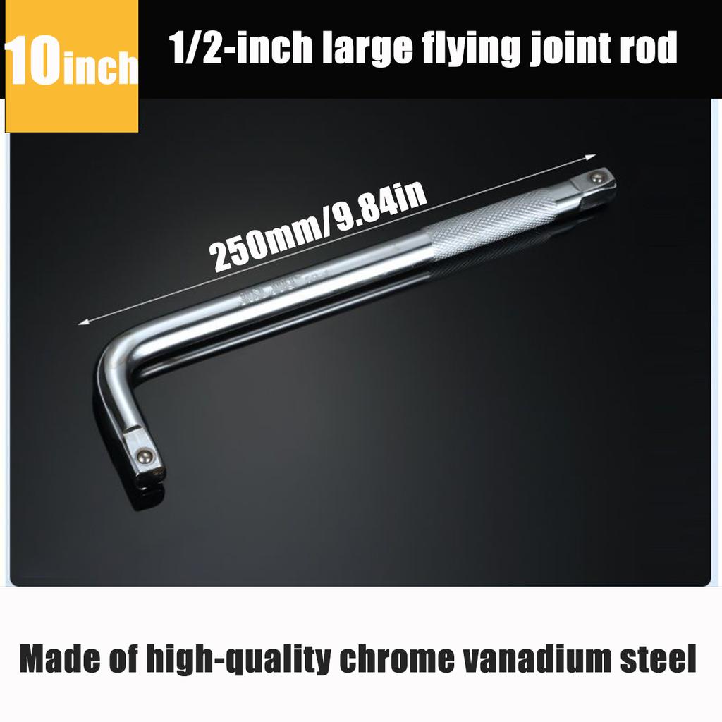 200-350mm 1/2" Drive Socket Breaker L Shape Extension Bar Wrench,L Shape Extension Bar Wrench, CR-V, Sliver, 1 Pcs