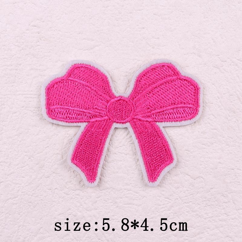 Pink Cartoon Embroidery Patch Iron On Patches For Clothing Flower Letters Patches On Clothes Sewing Fusible Patch Applique Decor