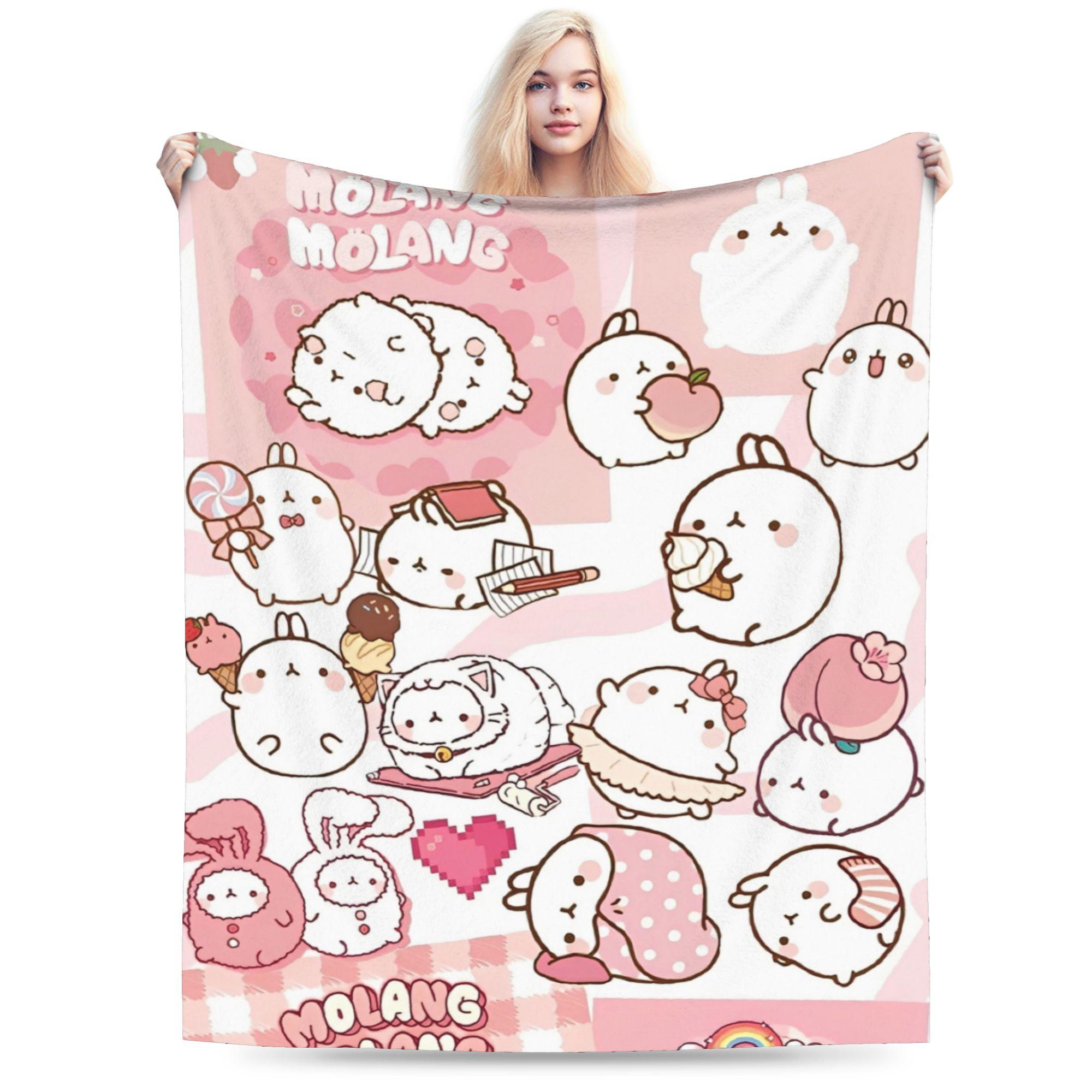 Новое поступление Моланг Смешное Мультяшное Одеяло Легкое Тонкое Фланелевое Плед для Отдыха Машинная Стирка 30x40in