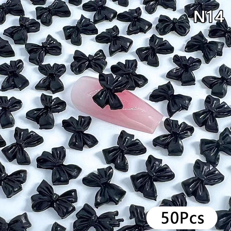 

50 шт. Смола Лента Бант Шармы для Ногтей 3D Украшения для Нейл-арта Аксессуары Материалы для DIY Корейский Дизайн Маникюра