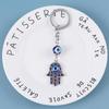 Jewelry Good Luck Car Keyrings Blue Key Holder Protection Charm Hamsa Keychain Fatima Hand Evil Eye