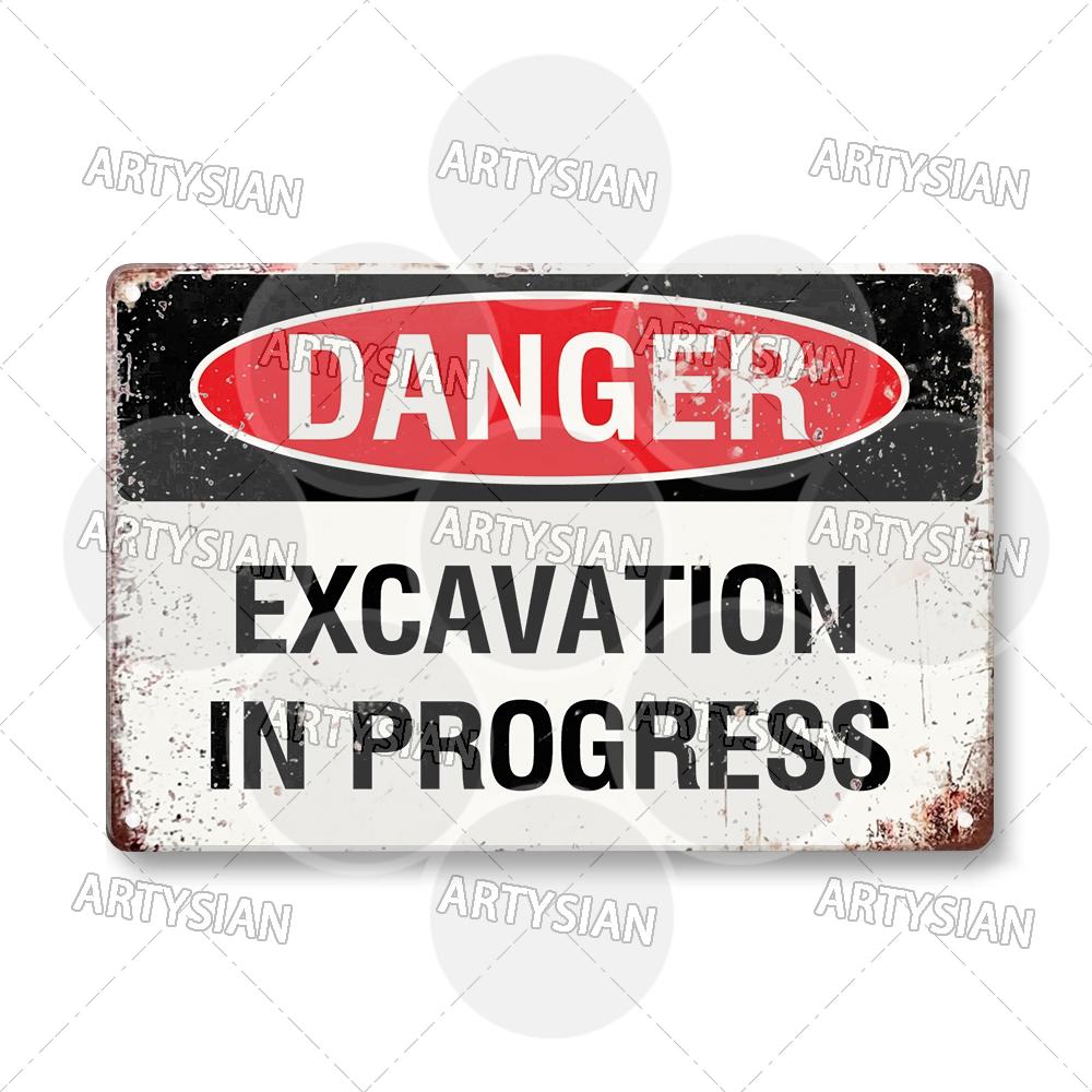 Workplace Warning Metal Sign PPE Plaque Restricted Area Safety Notice Workers Overhead Workplace Rules Construction Site Poster