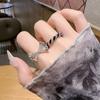 Personalized Niche Design Sense, Black Drip Glaze Wrapped Zir*****Pen Ring, Female Cold Wind Bone Ring Tide