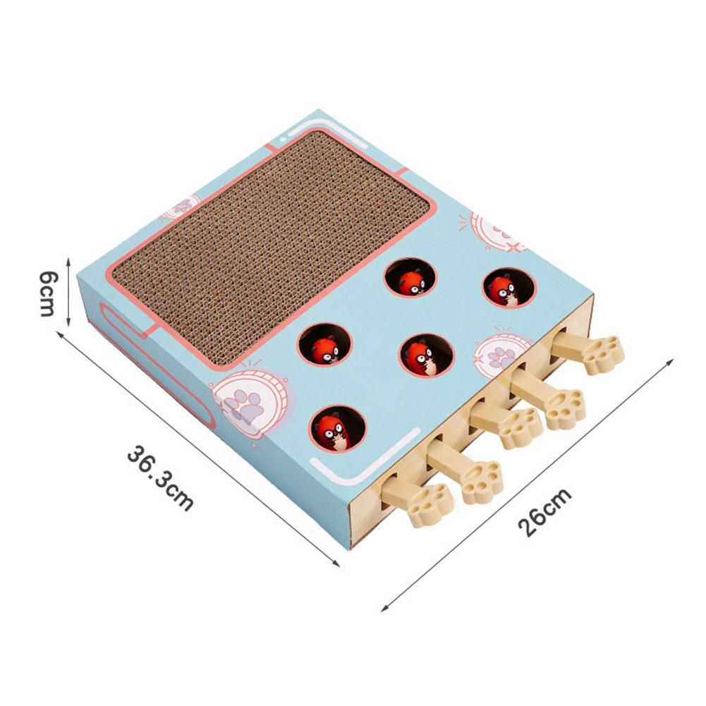 Cat Scratchers Cardboard with Whack-A-Mole Game Interactive Cat Toy Durable Cat Cardboard Box Cat Scratch Bed For Indoor Cats