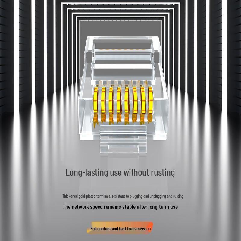 SAMZHE CAT6 Gold-Plated Gigabit RJ45 Network Connectors (100 Pcs)