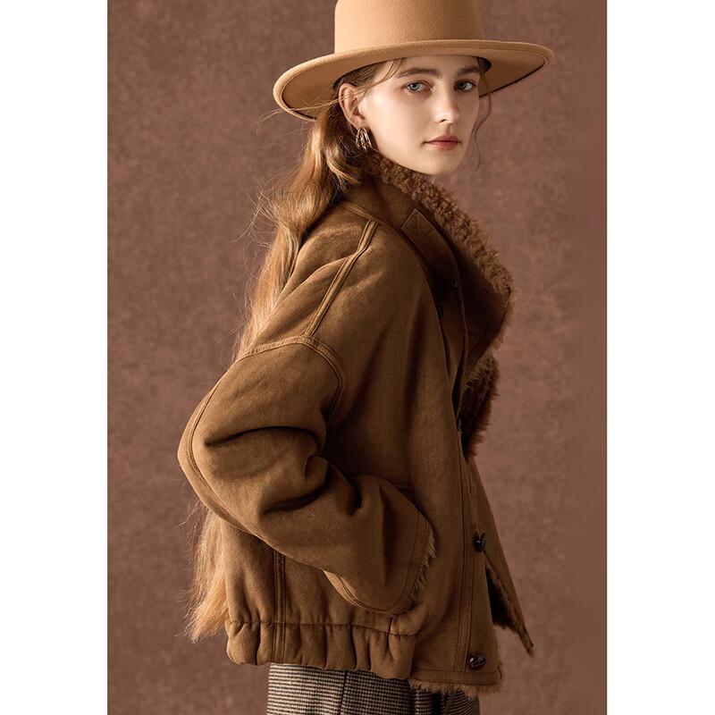 Wudao Luxurious 100% Lamb Wool Patchwork Fur Coat