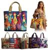 Fashion Vintage Quilted Tote Bag 3D Printed Patterns Large Capacity Travel Handbag Lightweight Cotton Canvas Bag Women Accessory