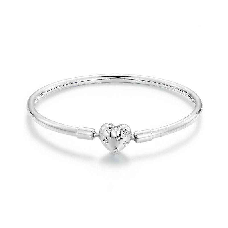 WOSTU 100% 925 Silver Original Bracelets Snowflake Blue Eyes Zircon Chain Fit Women Bracelet & Bangle Luxury Jewelry