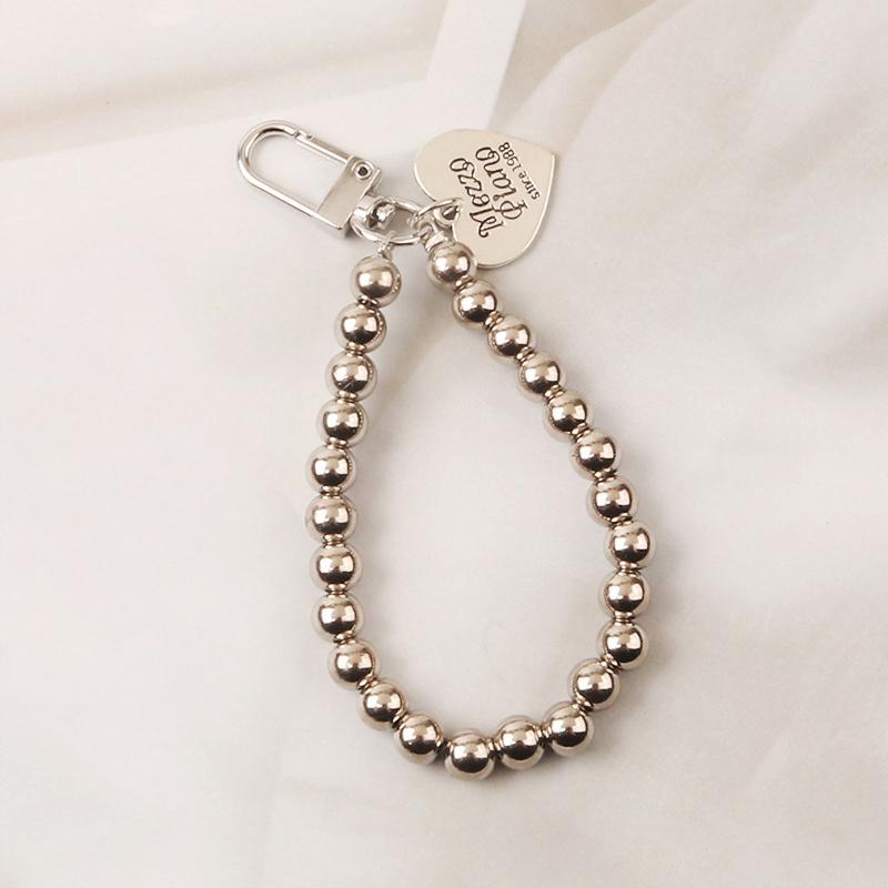 Chaveiro de coração para mulheres, bolsas, pingente, contas de cor prata, chaveiro para fazer joias, acessórios, presente