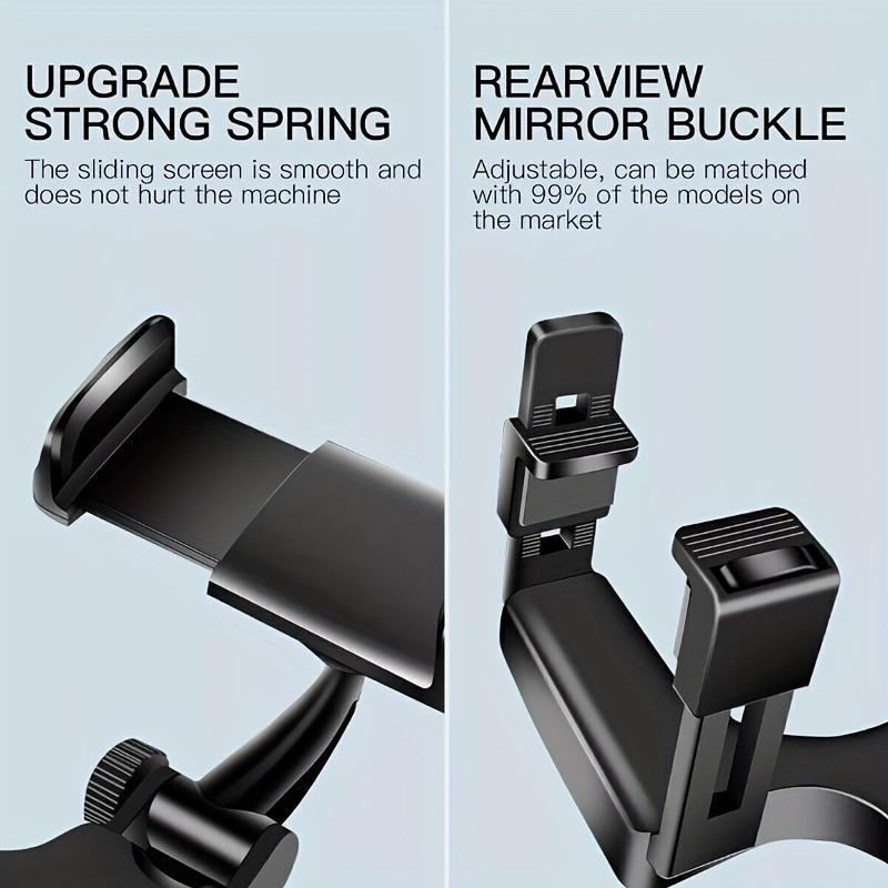Universal Adjustable 360-Degree Rotating Car Rear View Mirror Mount Stand - GPS Navigation and Cell Phone Holder with Easy Installation