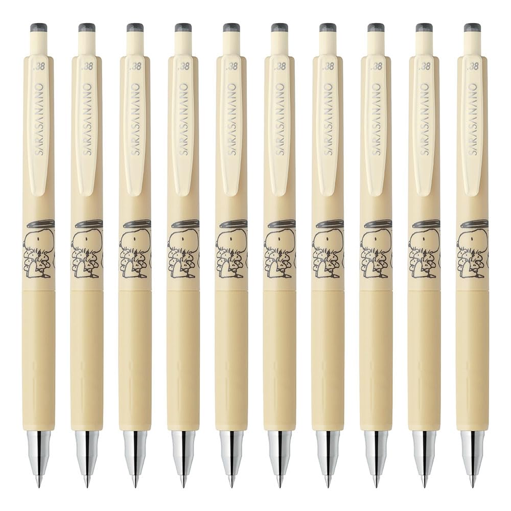 

Zebra Gel Ballpoint Pen Sarasa Nano Snoopy Smoke Oaker 10 pcs 0.38mm B-JJX72-SN2-BK3