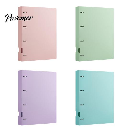 Notebook Production Folder 4-Hole Document Folder/A4 File Bag, Durable PP Portable Storage Compact Binder Folder, Macaron Colors Lightweight Organizer