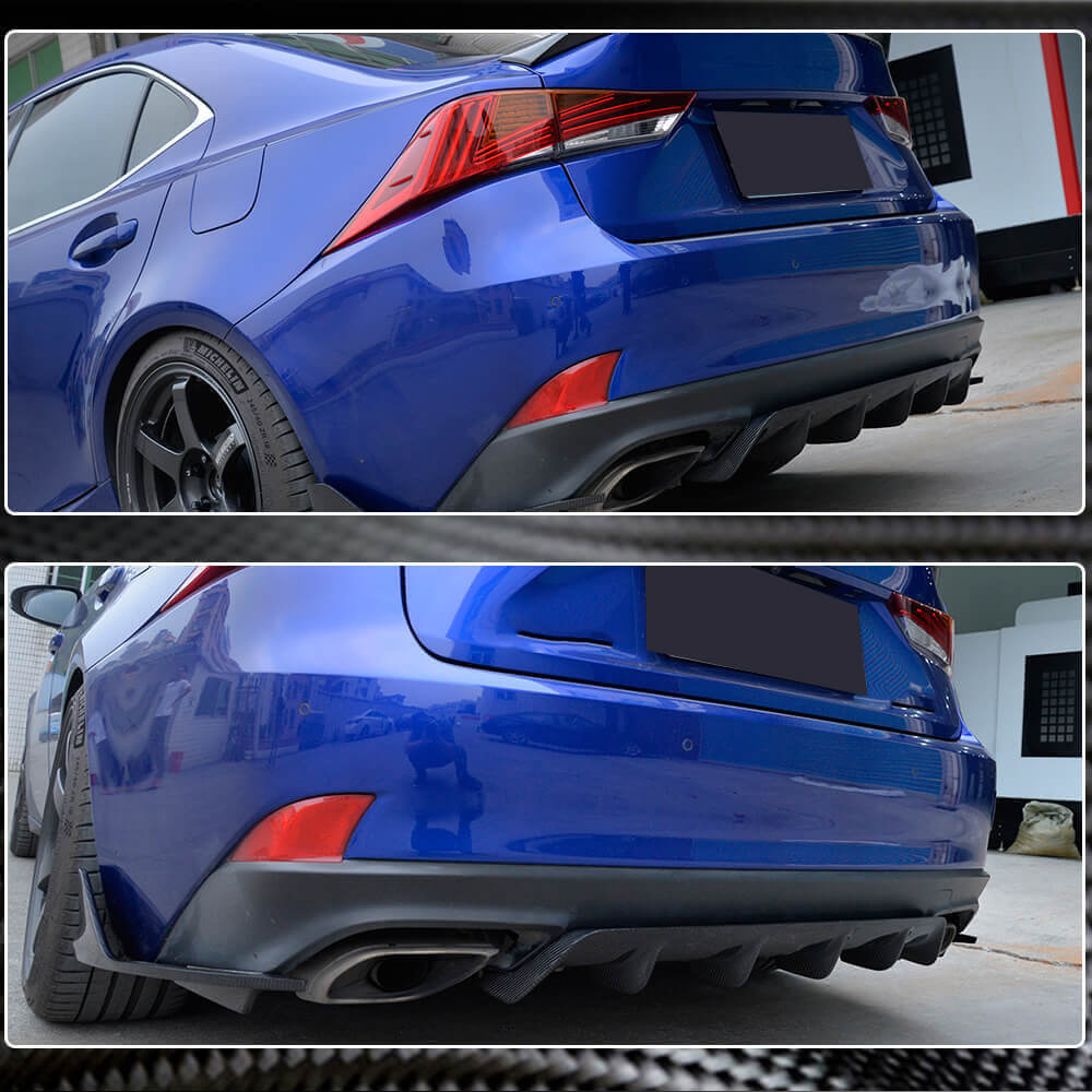 Диффузор заднего бампера (для Base/F-Sport 2016-2020, Карбон) для Lexus IS 2013- гг