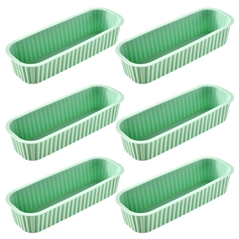 6Pcs Rectangular Silicone Mold Mini Loaf Baking Pans Candy Toast Mould Bread DIY Kitchen Supplies Cake Bakeware Pan Baking Tools