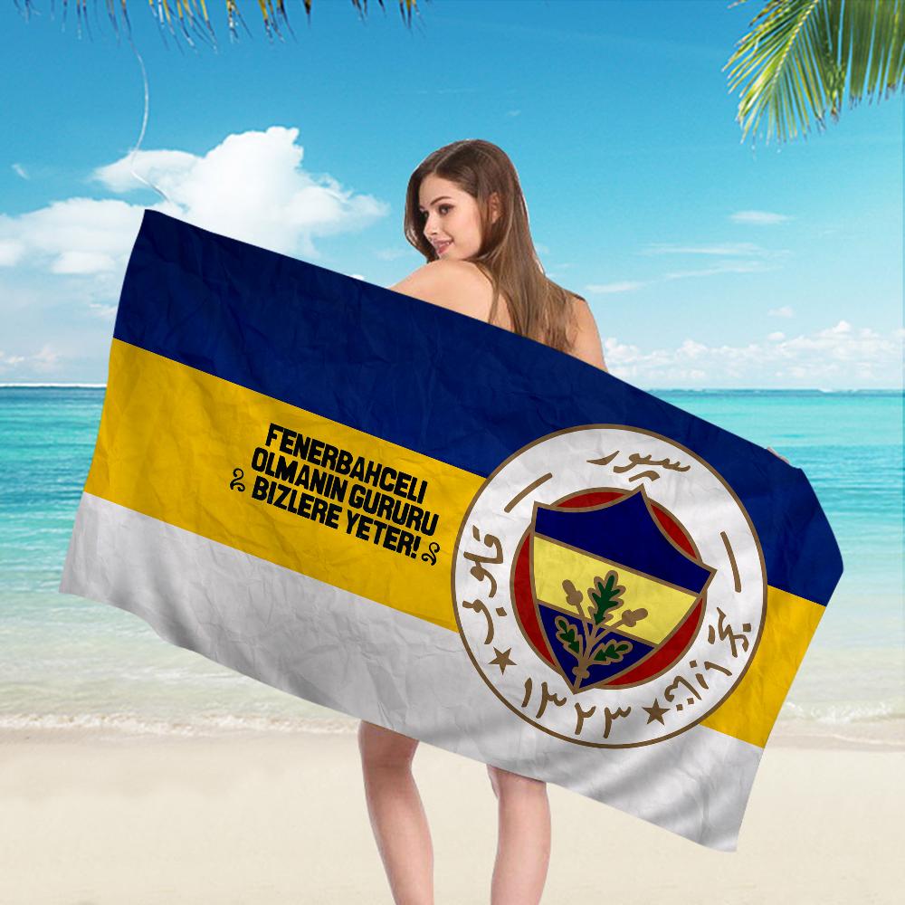 

F-Fenerbahce-Football-Fans Microfiber Beach Towel Absorbent Quick dry Soft Yoga Swimming Resort Mountain Climbing Towel W150*H220(CM)