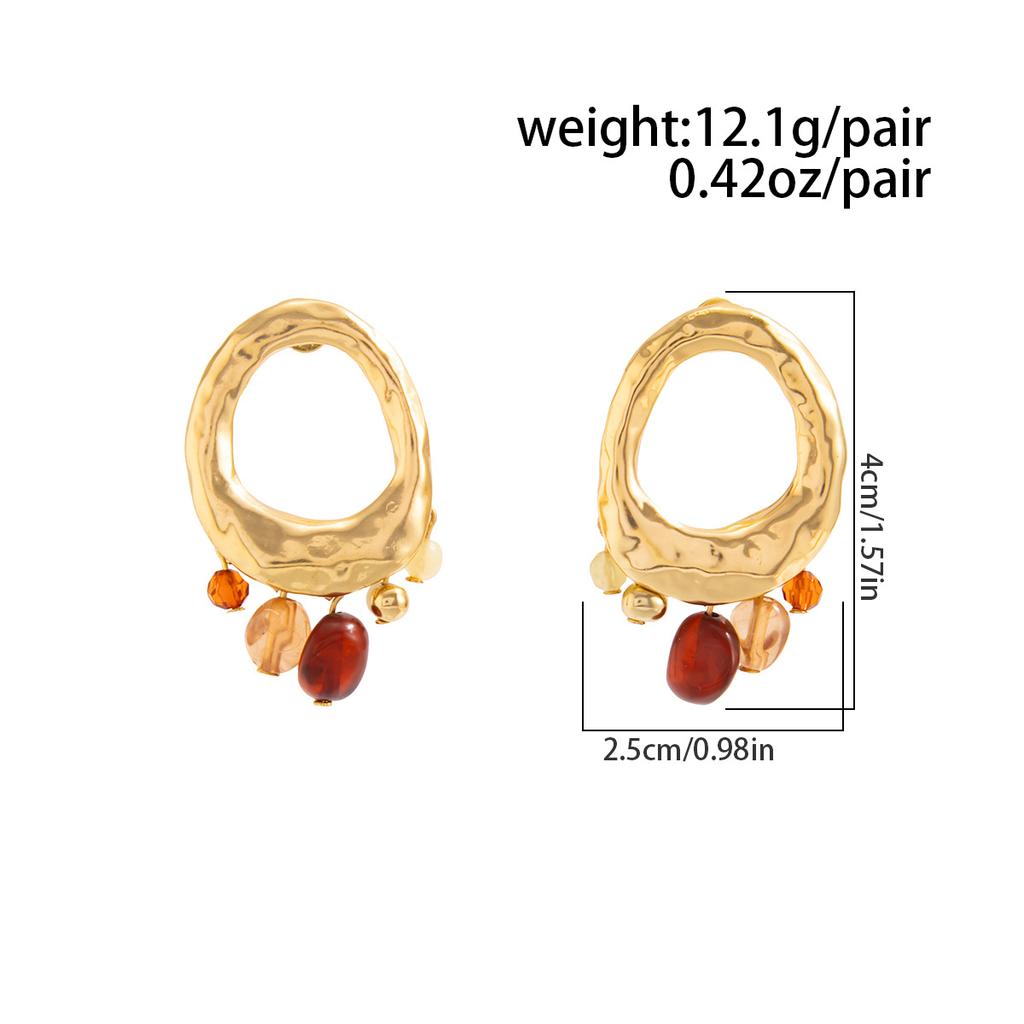 Design Pleated Three-dimensional Flower Coral Stud Earrings Ins Smooth Irregular Disc Earrings