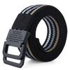 Men's Fashion Canvas Belt with Double Ring Buckle for Teens and Students - Leather-Accented and Adjustable Trousers Belt.