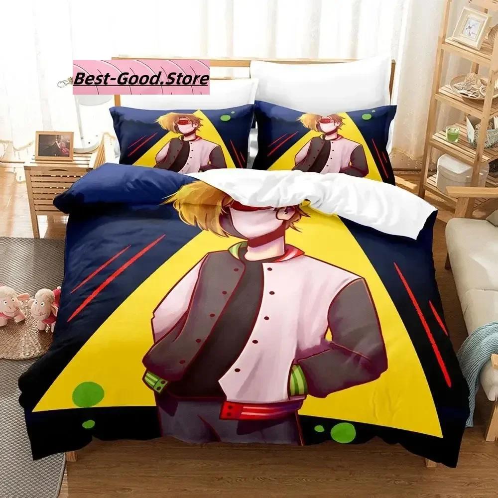3D Print Cartoon Bed Sheet Set Ranboo Printed Bedding Duvet Cover Set Soft And Comfortable Perfect Children Room Decoration