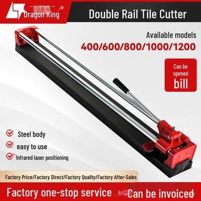 Manual Tile Cutter with Double Rail Steel Base, Push Knife, Scoring Knife, & Infrared Guide (600/800/1200 Mm) for Wall & Floor Tiles.