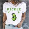 Unisex Polyester Summer Top with Funny Acid Cucumber Print Loose Round Neck Short Sleeve Fashion for Astrology Lovers