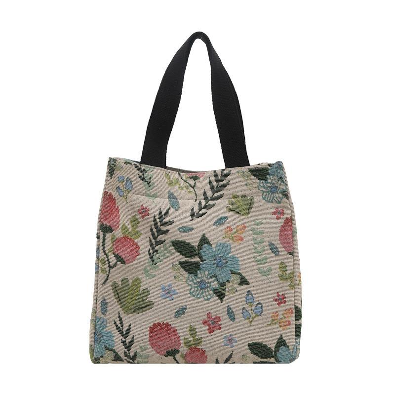 Personalized Flower Canvas, Literary and Fresh, Student Tutoring, Personalized Work Commuting, Large-capacity Shoulder Clutch Bag