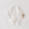 A-Class Pure Cotton Baby Romper: Soft Snap-Button One-Piece Suit with Belly Protection for Spring and Autumn.