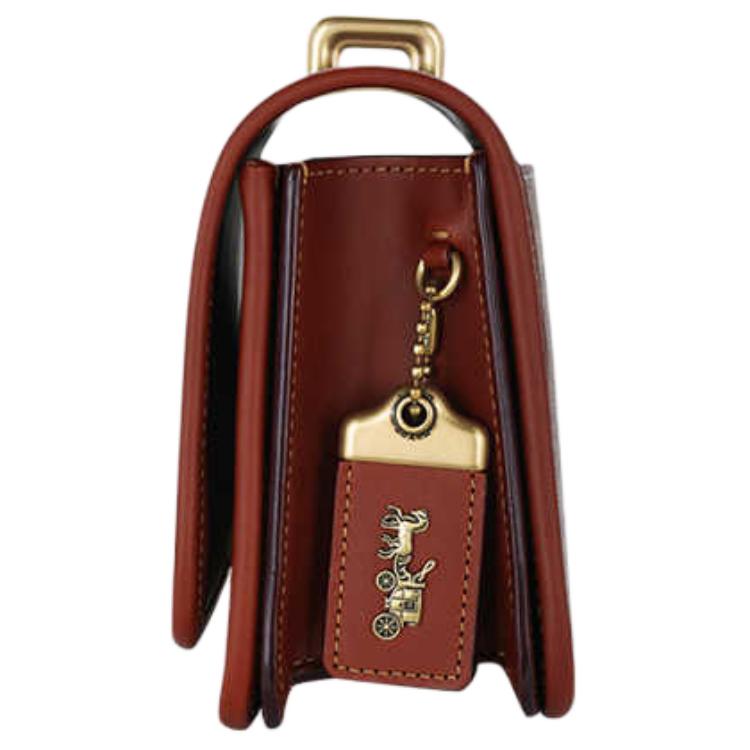 New COACH PVC Crossbody Bag Shoulder Bag Medium Size Women's Red Brown CQ668-B4NQ4