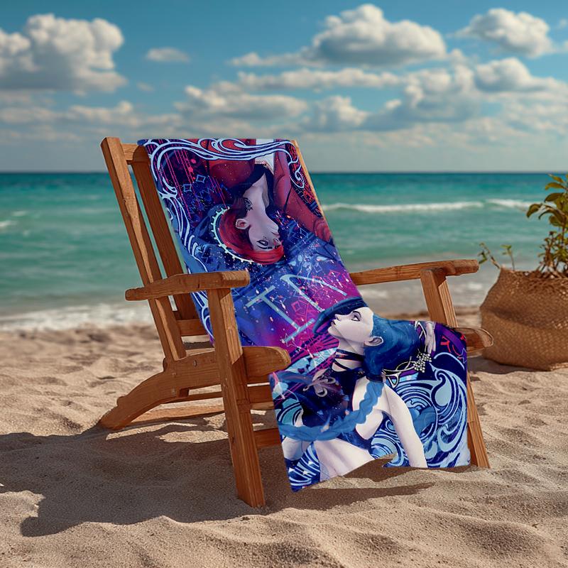 Ultra-Soft Beach Towel with Jinx Theme,Ideal for Pool - Camping, Diving - Perfect Travel Essential, Vibrant Beach Towel.