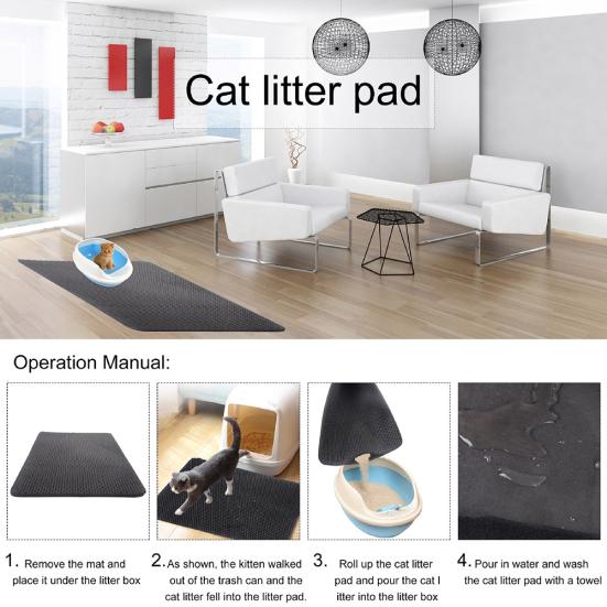 Double Layer Honeycomb Cat Litter Trapper Mat Pet Dog Pad Cushion Rug