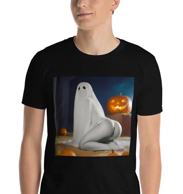

Sexy Ghost Bootie Halloween Goth Short-Sleeve Unisex T-Shirt XL