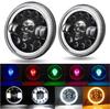 1pc Front Lamp 7" Full LED Skull, 12V Off-Road