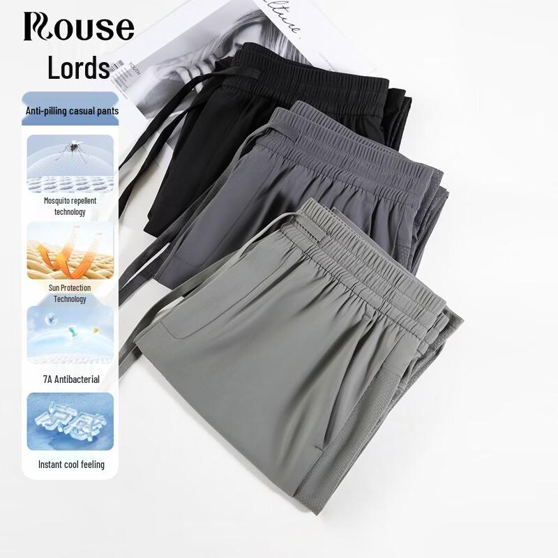

Luozi Men s Straight-Leg Casual Pants with 7A Antibacterial & Cooling Sun Protection 180
