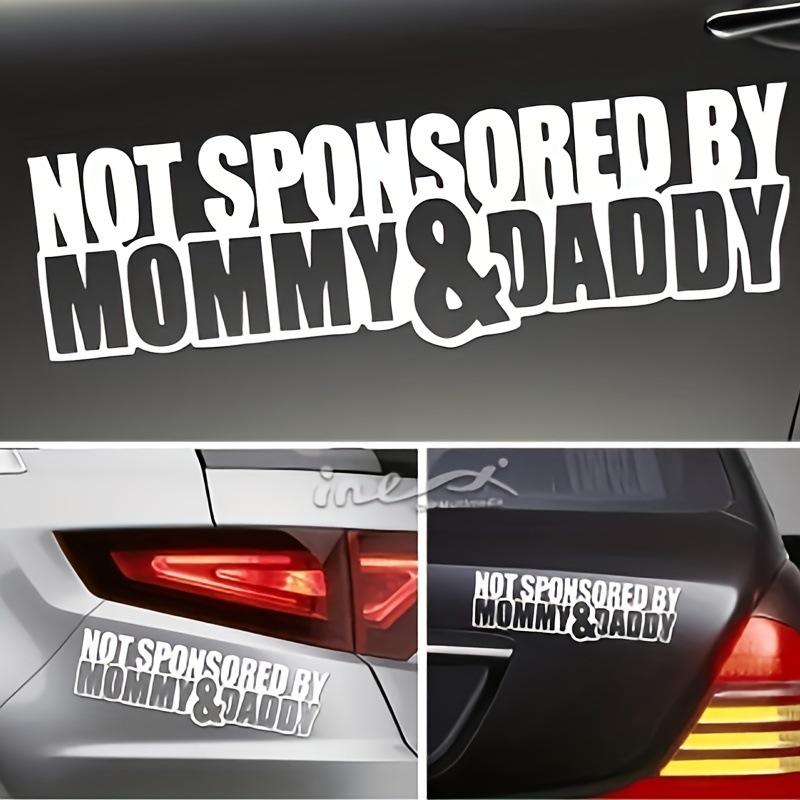 

NOT SPONSORED by MOM & DAD 17.6x5.5cm Vinyl Sticker. 17.6x5.5cm