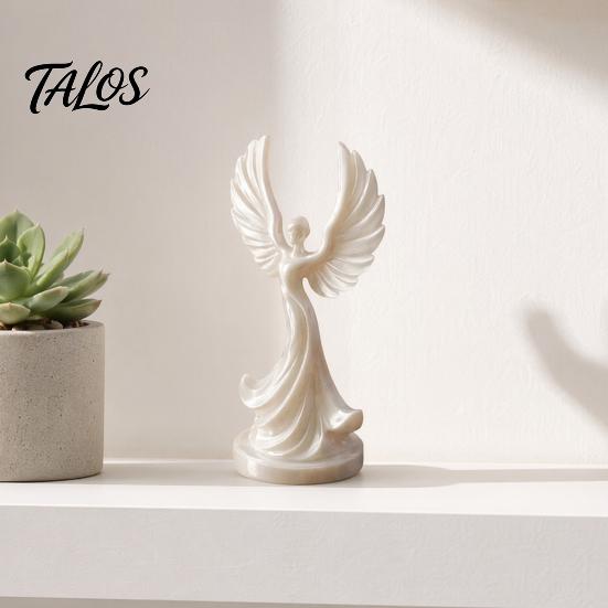 Small Angel Statue 3D Printed Dancing Figurine, Modern Winged Women Statue, Collectible Decorative Sculpture for Living Room, Bedroom, Bookshelf